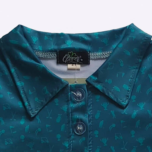 Teal Tee Boy Collar Shirt