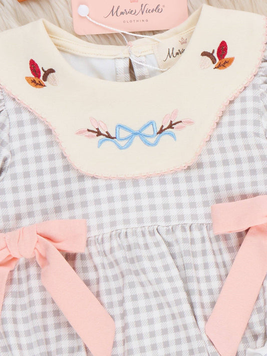 Autumn Acorns Plaid Bubble