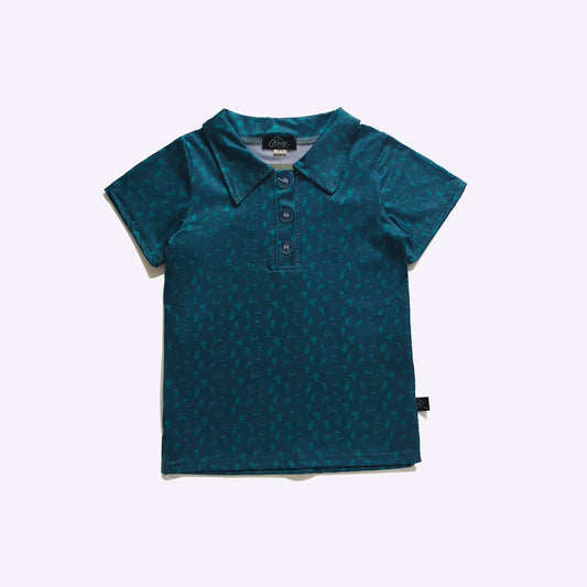 Teal Tee Boy Collar Shirt