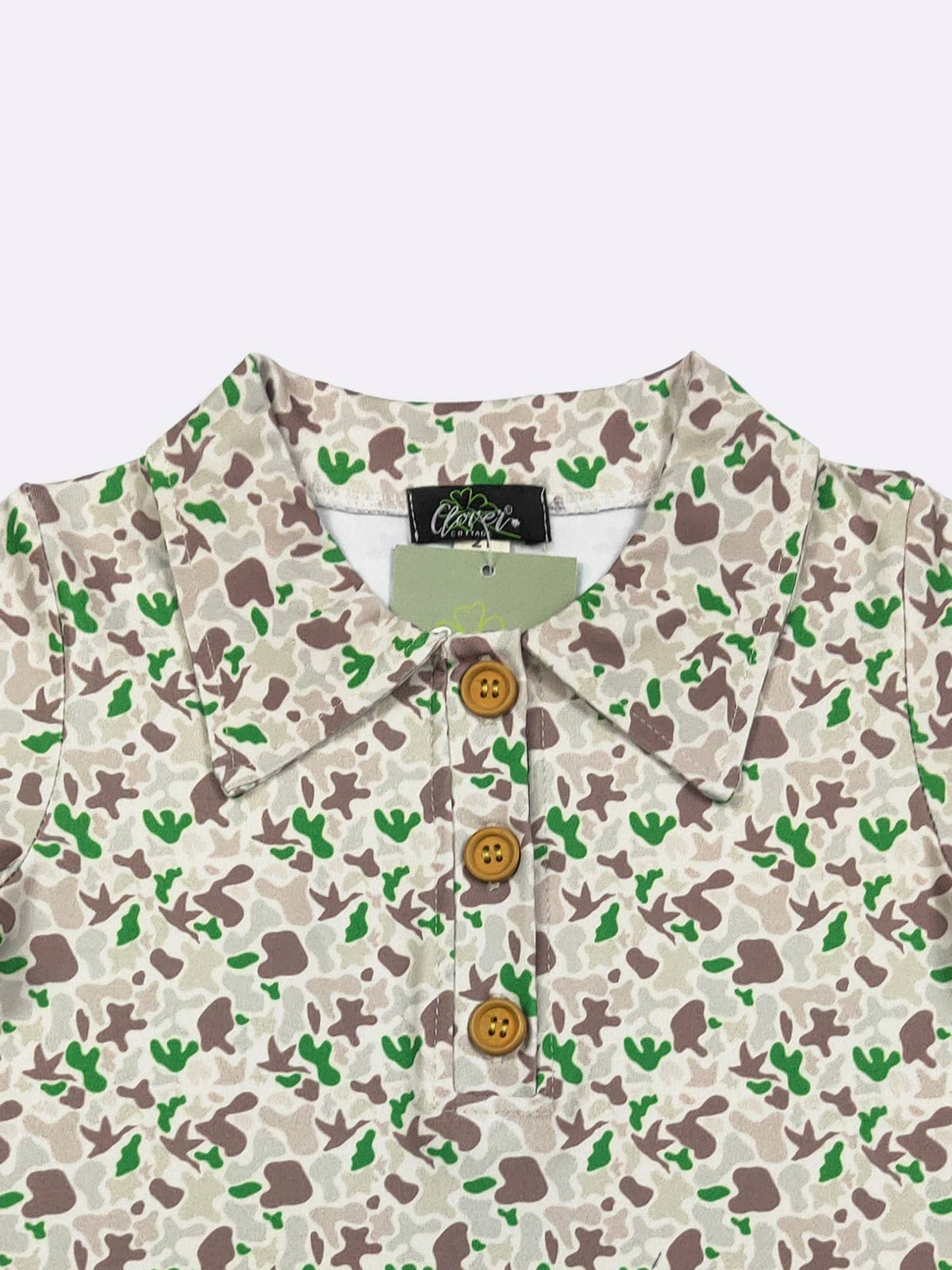 Emerald Camo Boy Collar Shirt