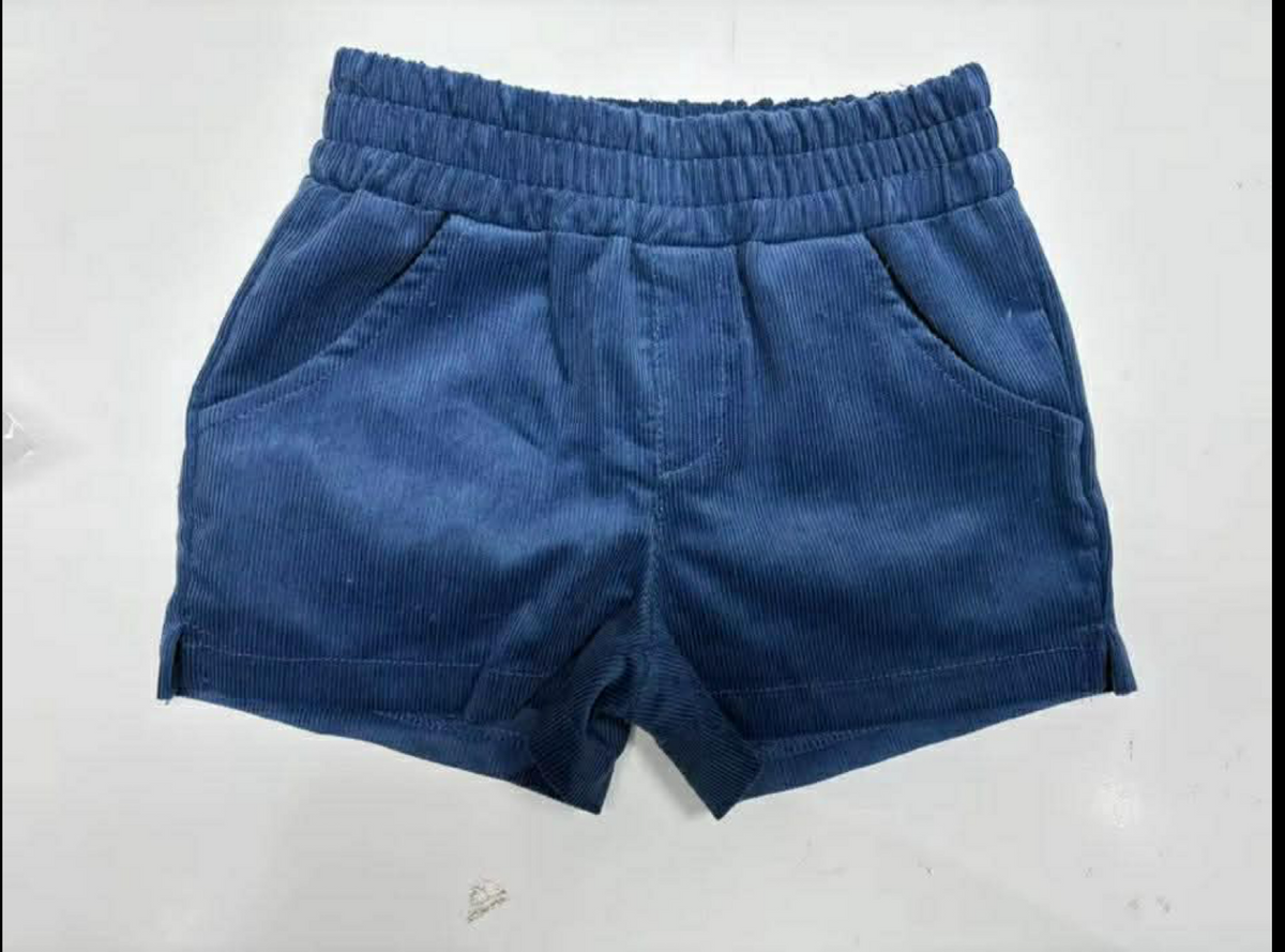Corduroy Shorts Navy Blue