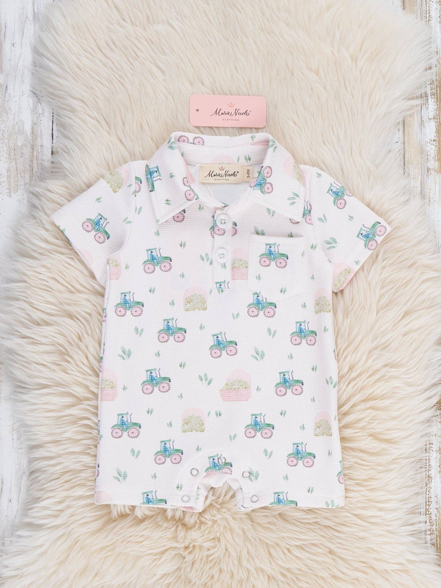 Little Tractor Polo Romper