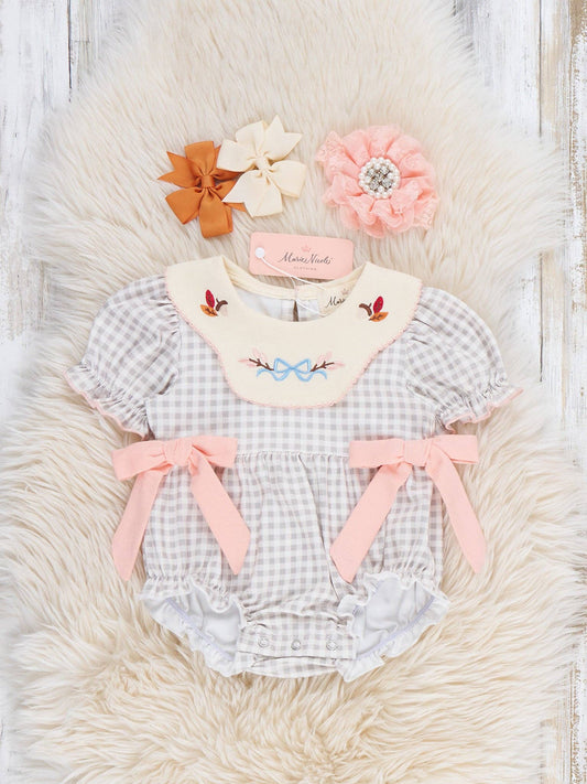 Autumn Acorns Plaid Bubble
