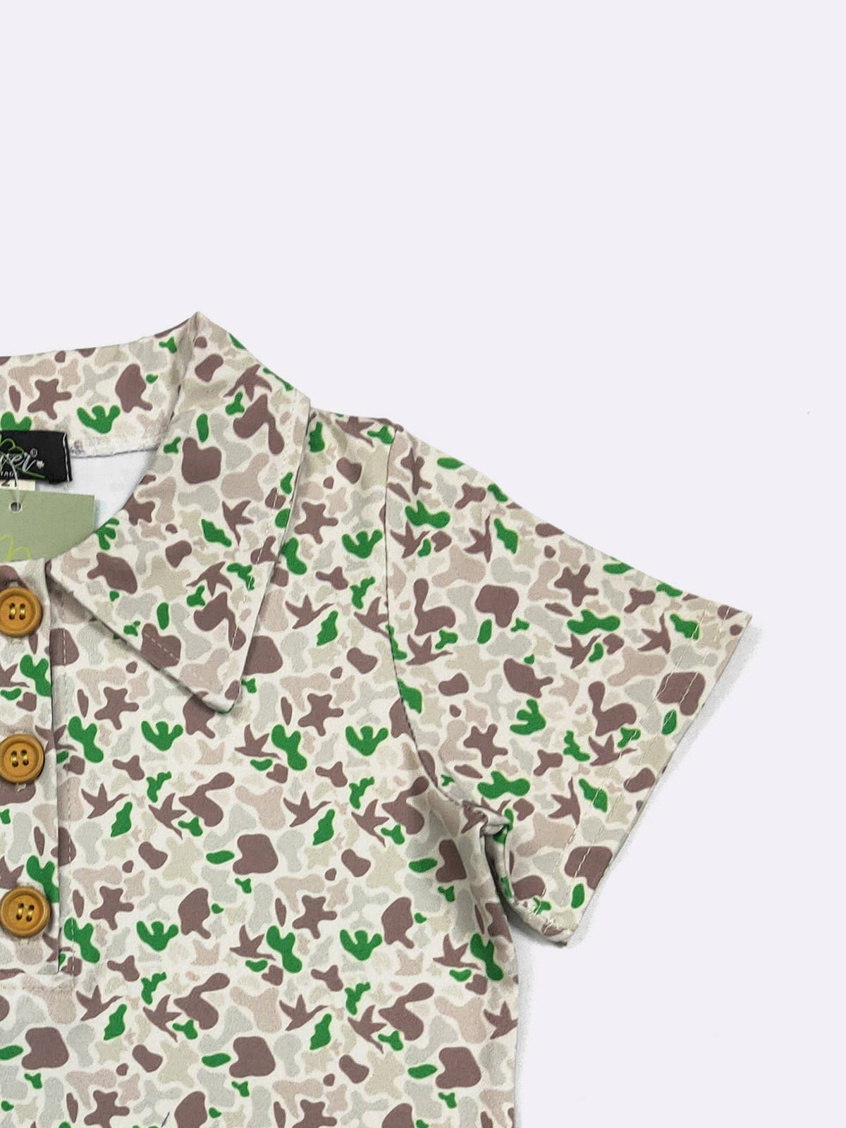 Emerald Camo Boy Collar Shirt