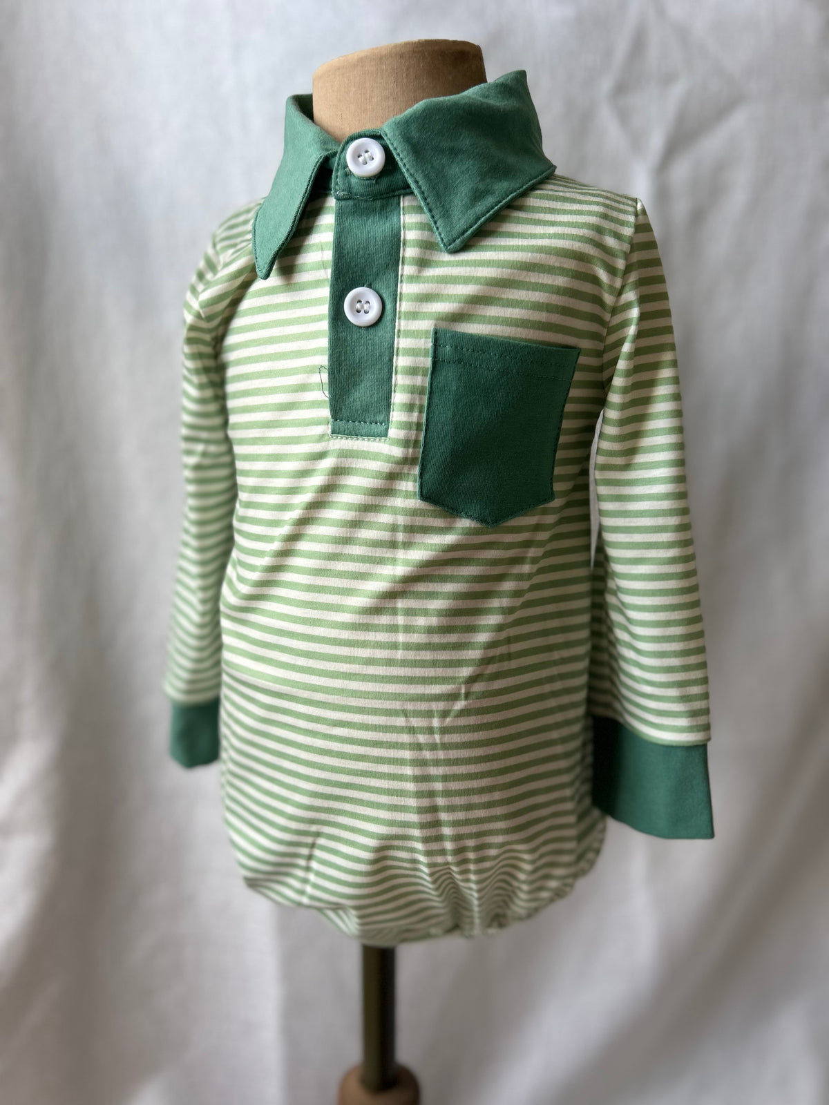 Green Stripe Long Sleeve Bubble