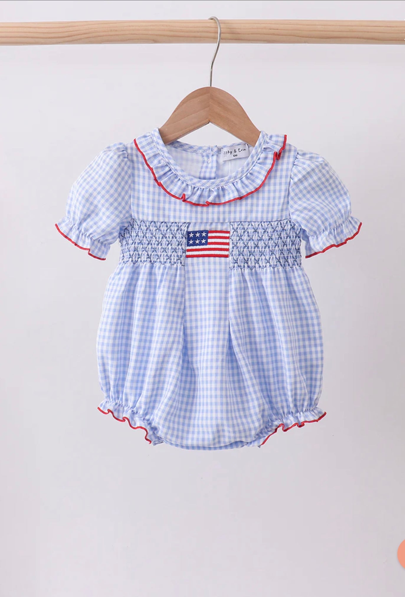 Girl American Smocked Ruffle Bubble