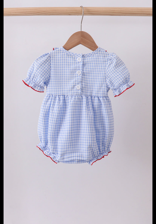 Girl American Smocked Ruffle Bubble