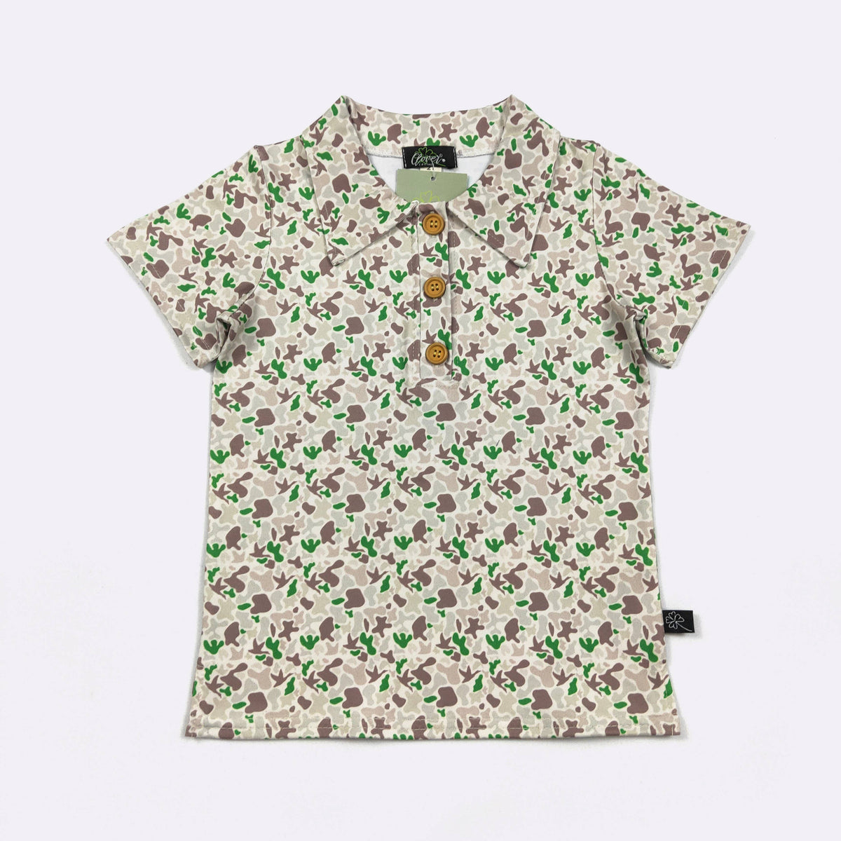Emerald Camo Boy Collar Shirt
