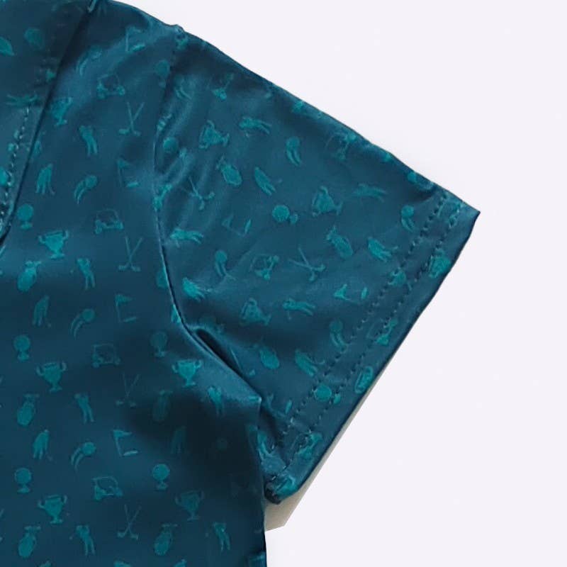 Teal Tee Boy Collar Shirt